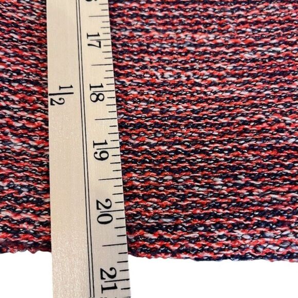 Comptoir Des Cotonniers Red and Navy Tweed Short Sleeve Crewneck Top Size Small - Picture 9 of 10